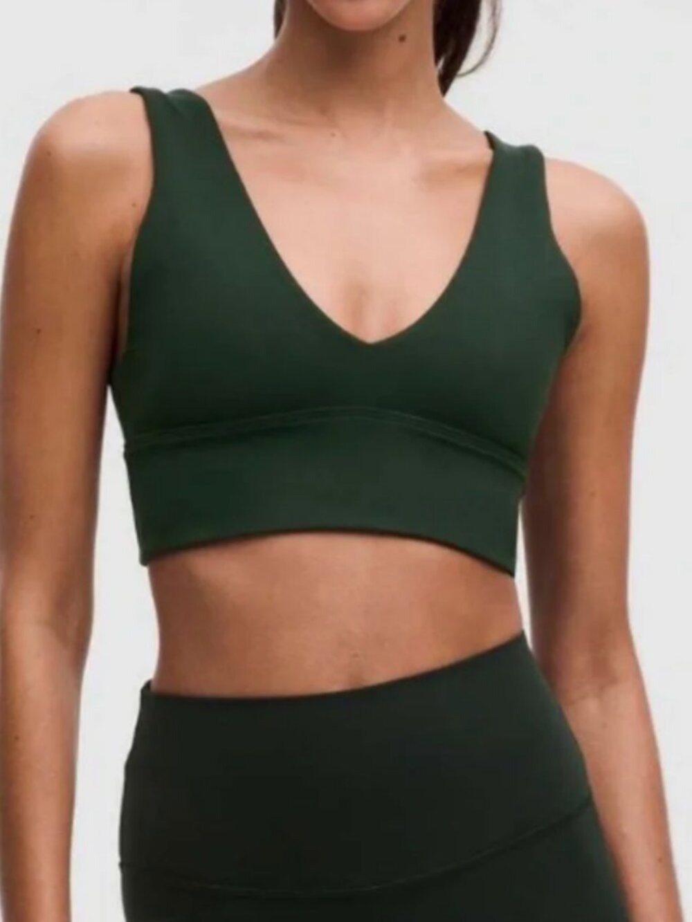 NWT Lululemon Align V Neck Bra Rainforest Green